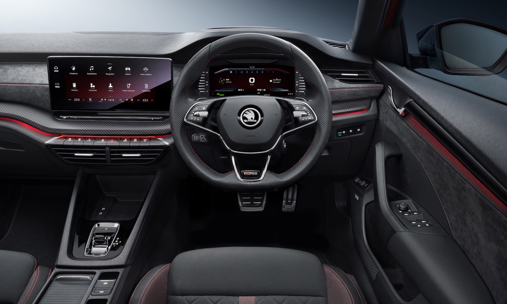 Skoda Octavia vRS iV PHEV electric car interior dashboard